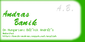 andras banik business card